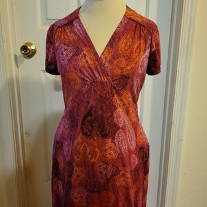 Axcess by Liz Claiborne summer dress size Medium - purple and red/orange paisley